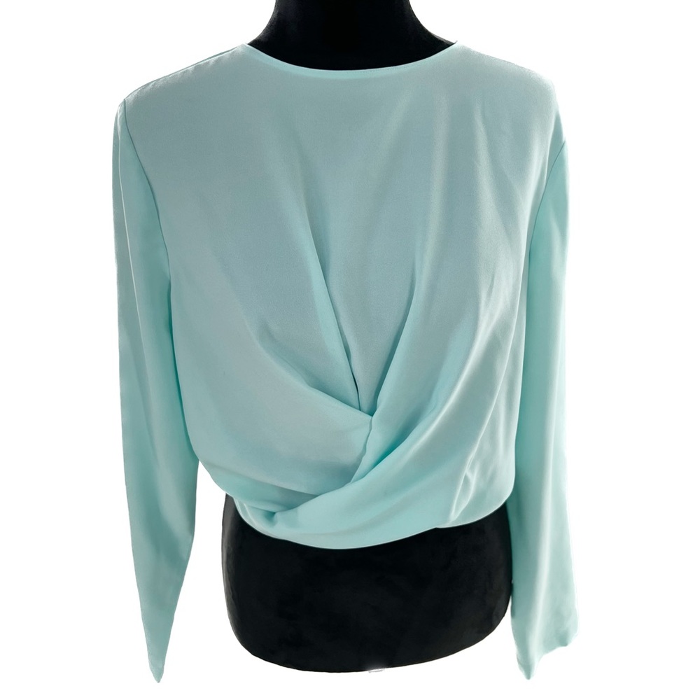 Sheike Australia Twist Front Cropped Top Zipper Back Mint Green Size 10 US